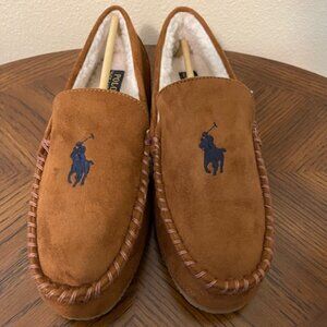 Polo Ralph Lauren Men's Snuff Brown Collins Genuine Suede Moc Slipper